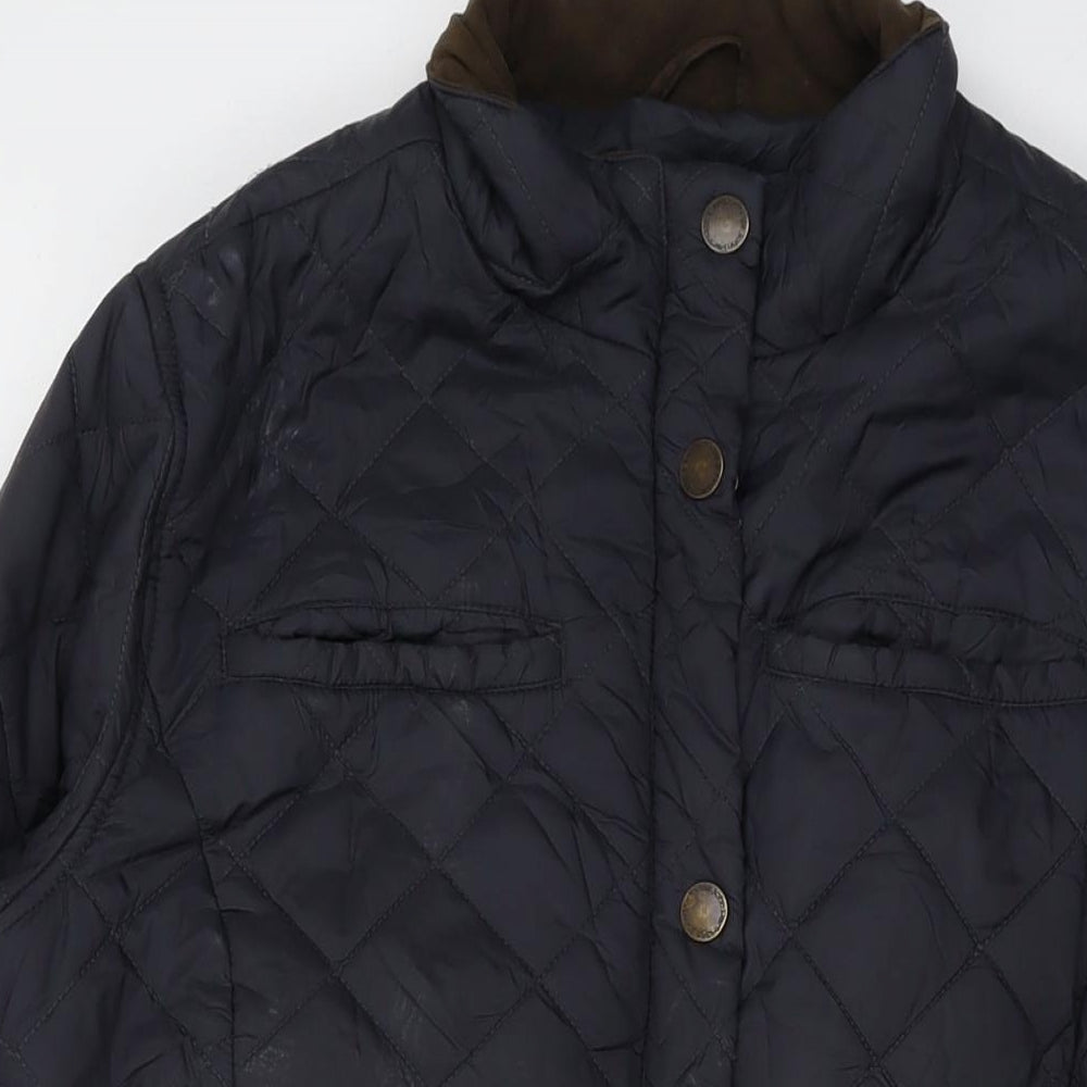 John Parlridge Womens Blue Quilted Jacket Size 16 Zip