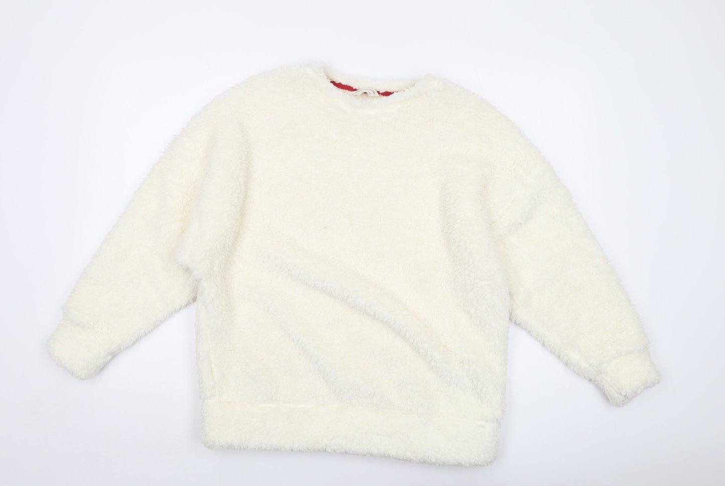 Marks and Spencer Womens Ivory Solid Polyester Top Pyjama Top Size 8