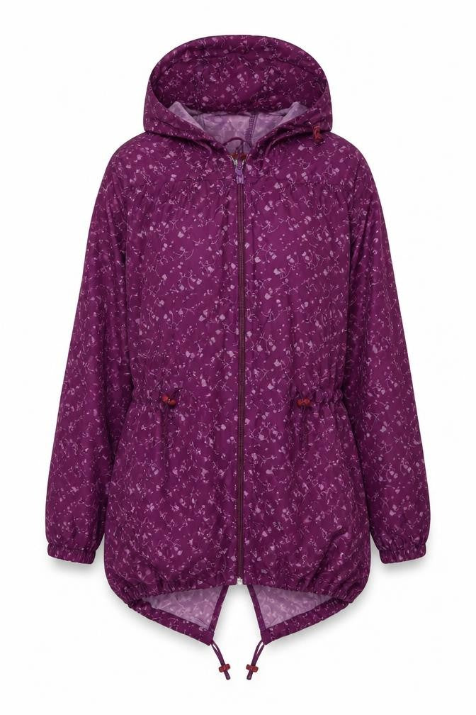 JBC Collection Womens Purple Geometric Parka Jacket Size S Zip