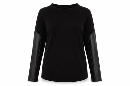 Boohoo Womens Black Polyester Basic T-Shirt Size 8 Crew Neck