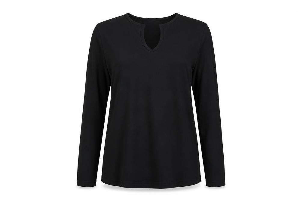 Missguided Womens Black Cotton Basic T-Shirt Size 10 V-Neck