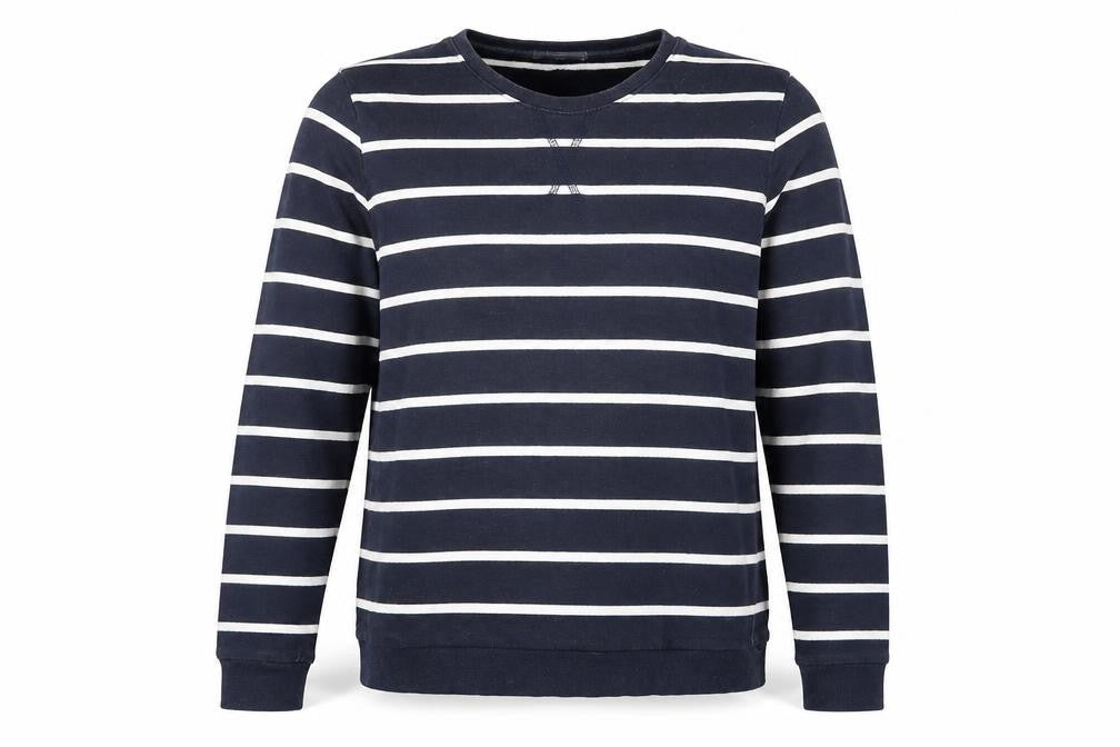 FOREVER 21 Mens Blue Striped Cotton Pullover Sweatshirt Size M