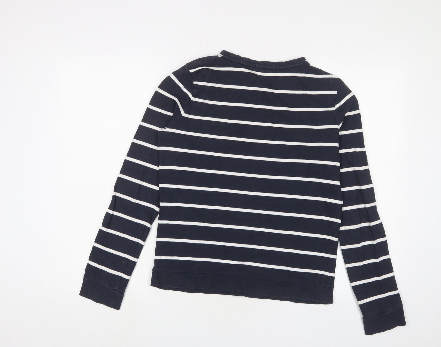 FOREVER 21 Mens Blue Striped Cotton Pullover Sweatshirt Size M