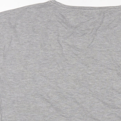Studio Womens Grey Viscose Basic T-Shirt Size 12 Crew Neck