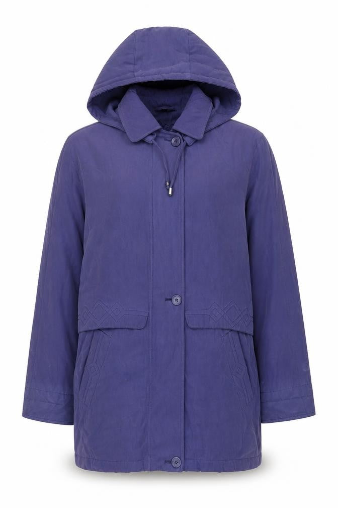 Bonmarché Womens Purple Quilted Coat Size S Zip