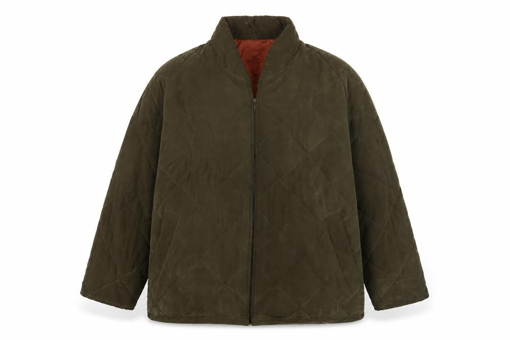 Olsen Mens Green Quilted Jacket Size L Zip