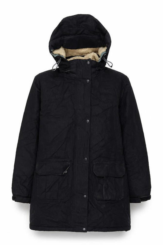 Lands' End Womens Black Jacket Coat Size 6 Zip