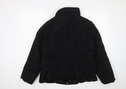 Marks & Spencer Womens Black Quilted Coat Size L Zip