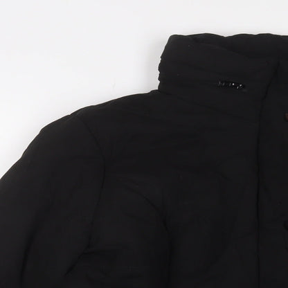 Marks & Spencer Womens Black Quilted Coat Size L Zip