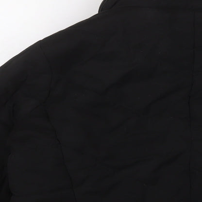 Marks & Spencer Womens Black Quilted Coat Size L Zip