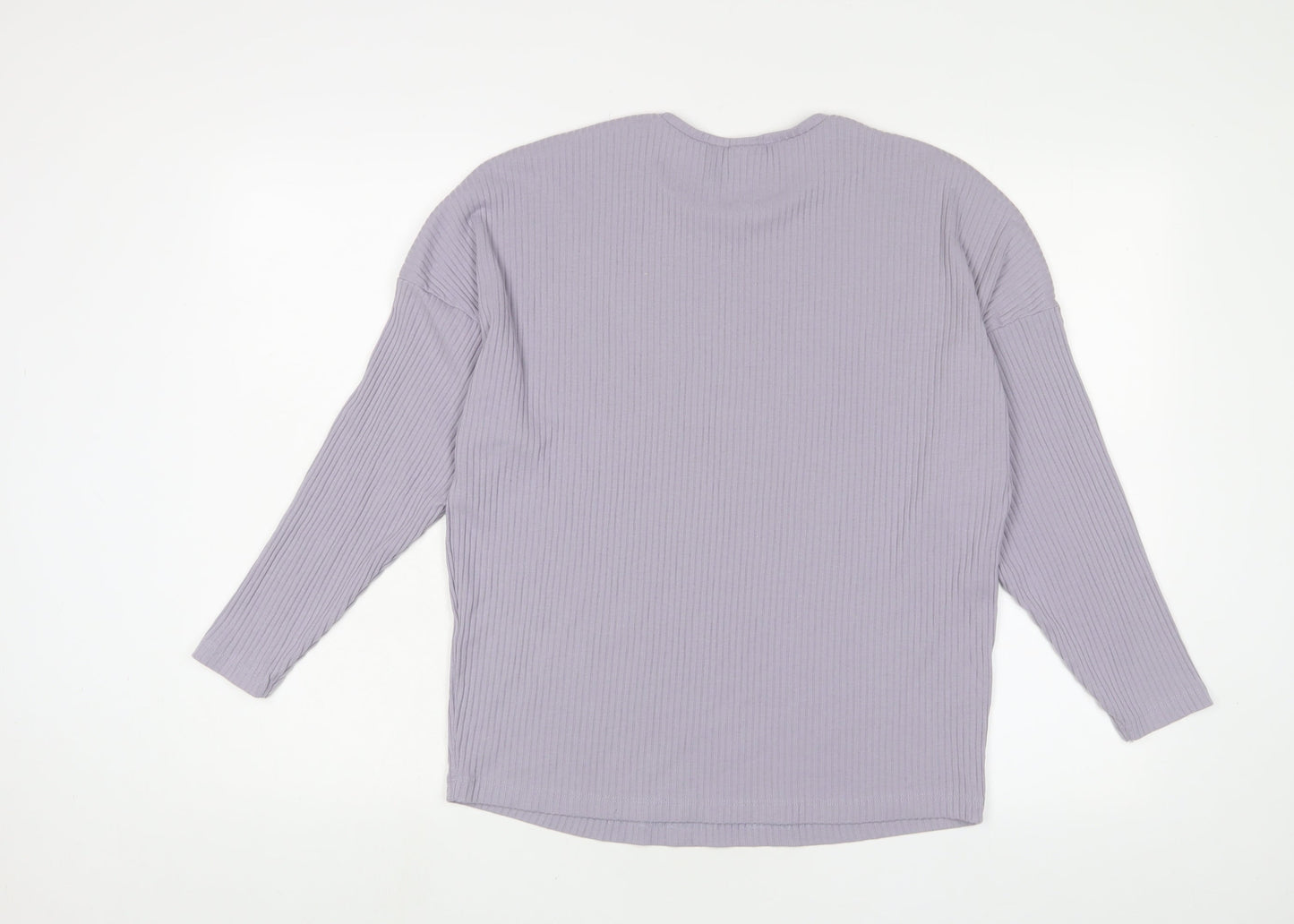 ASOS Womens Purple Polyester Basic T-Shirt Size 8 Crew Neck