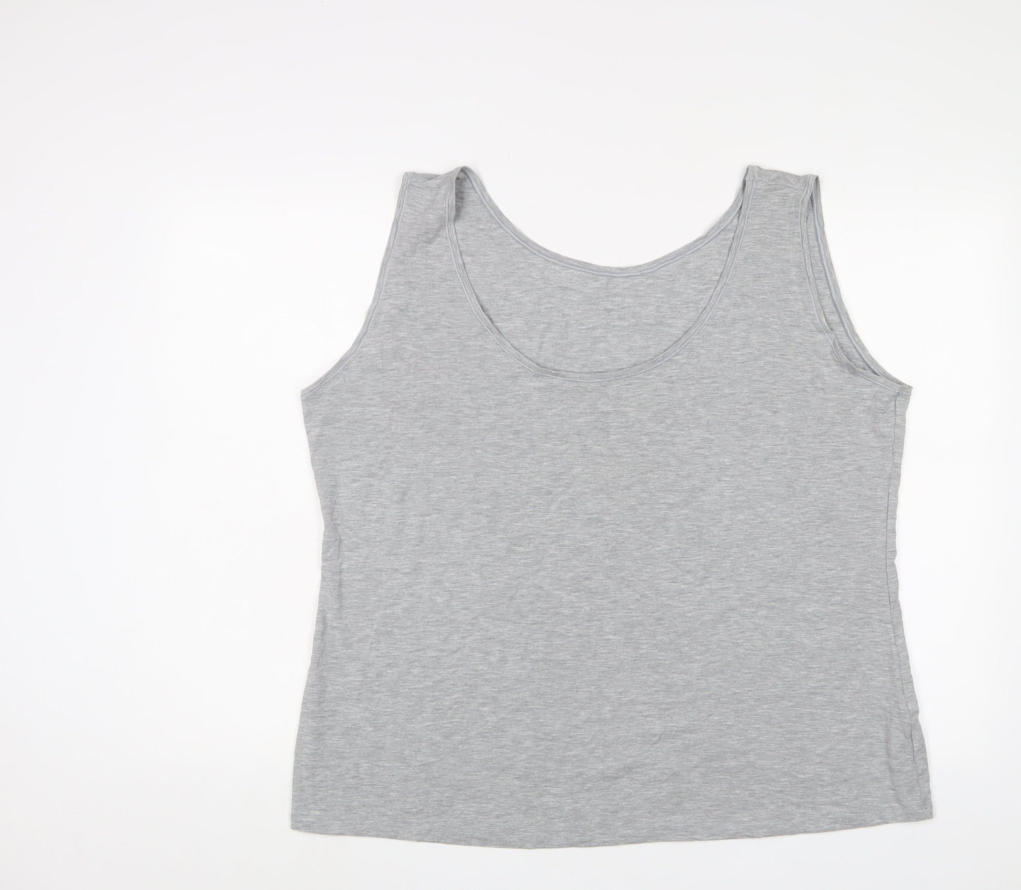 Marks and Spencer Womens Grey Modal Basic Tank Size 28 Scoop Neck