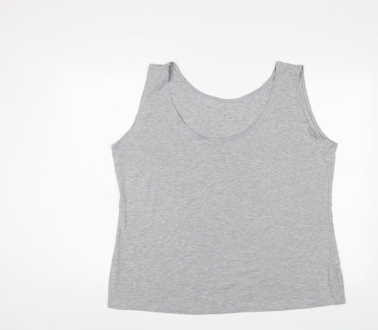 Marks and Spencer Womens Grey Modal Basic Tank Size 28 Scoop Neck