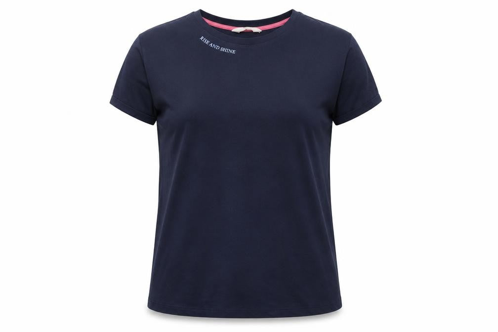 Marks & Spencer Womens Blue Solid Cotton Top Pyjama Top Size M - Rise and shine