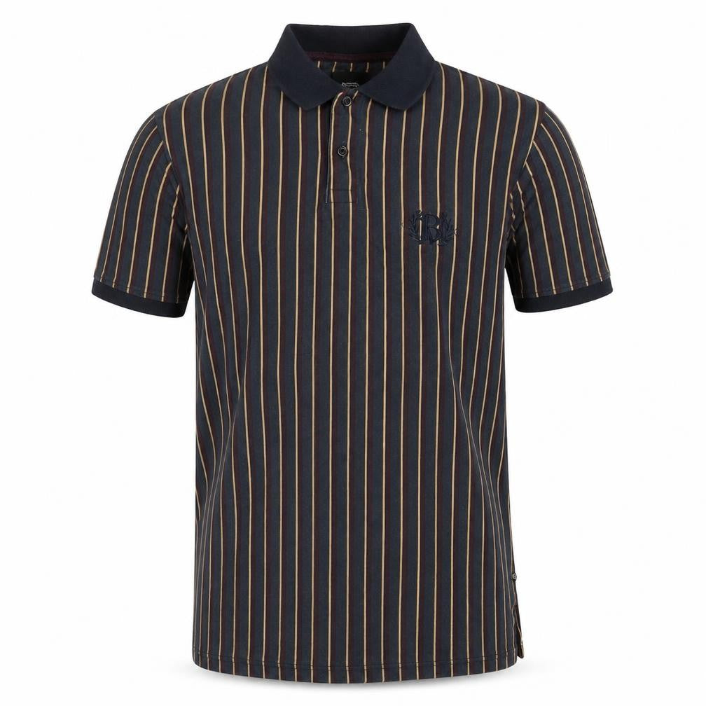 Burton Mens Blue Striped Cotton Polo Size S Collared Button - Logo, Embroidered