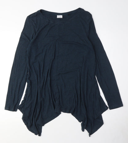 Women's Blue Long Sleeve Basic T-Shirt, Size S