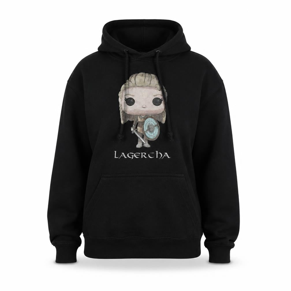 Vikings Womens Black Cotton Pullover Hoodie Size M - Logo - Lagertha