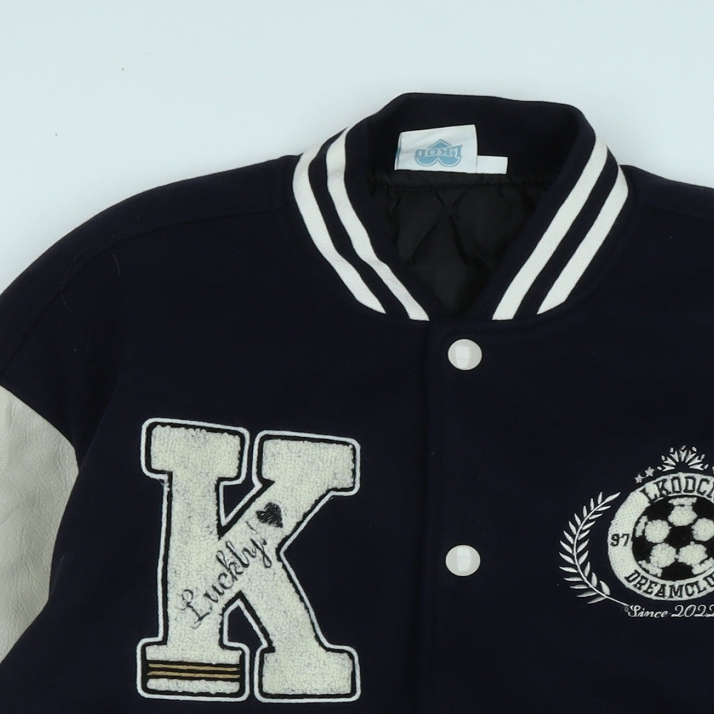 LKOD Mens Blue Bomber Jacket Jacket Size M Snap - Logo - LKODCN Dreamclub