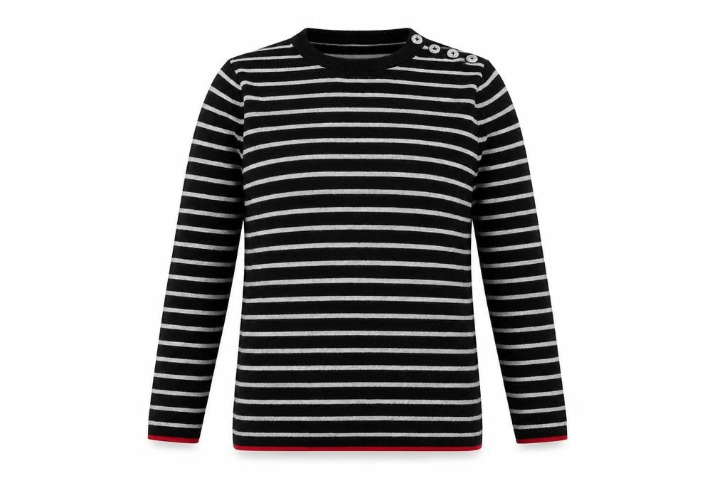 Kronstadt Womens Black Crew Neck Cotton Pullover Jumper Size S