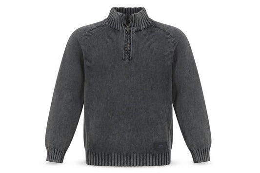 Trespass Mens Grey Mock Neck Cotton Pullover Jumper Size M Long Sleeve - Logo