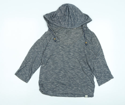 o'nie Womens Blue Cotton Pullover Hoodie Size S - Logo