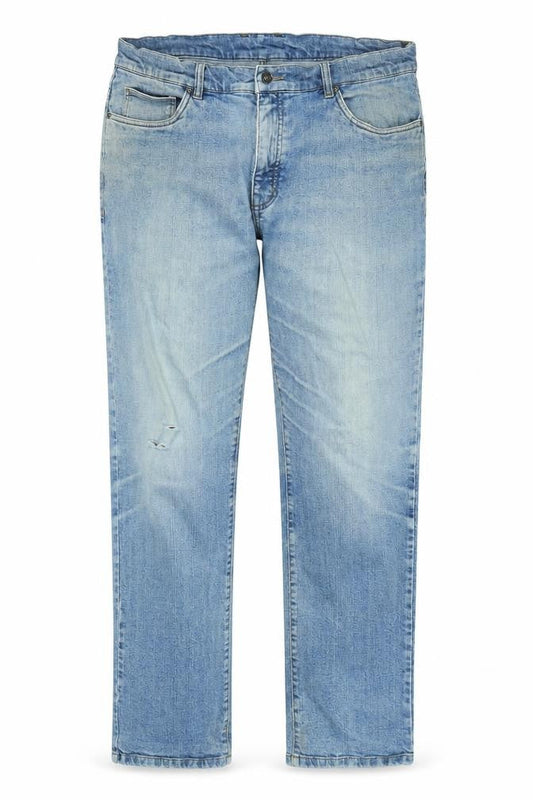 John Lewis Mens Blue Cotton Straight Jeans Size 34 in L30 in Regular Zip