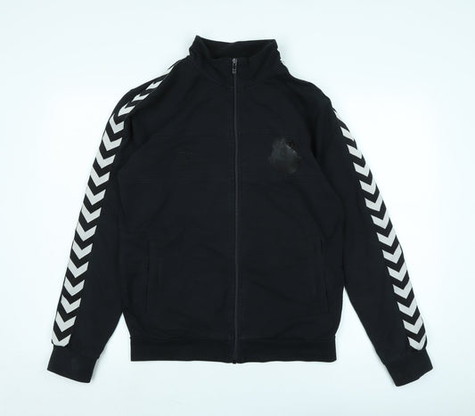 Hummel Mens Black Jacket Size M Zip - Logo- Everton 1878