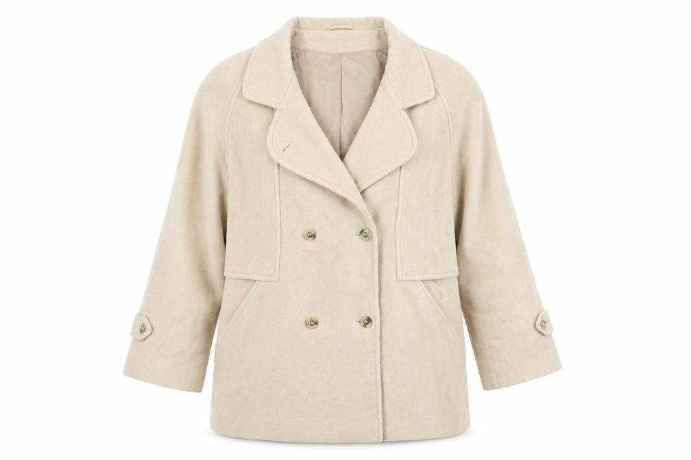 Classics Woman Womens Beige Jacket Coat Size 18 Button