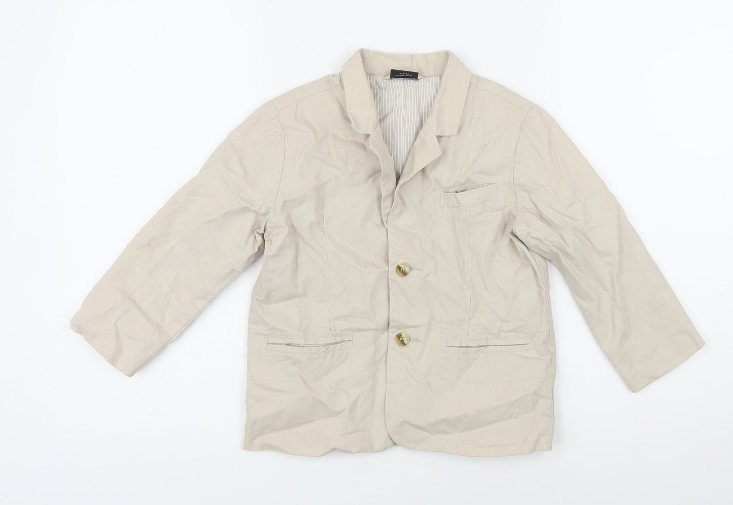 NEXT Boys Beige Ikat Jacket Blazer Size 3-4 Years Button