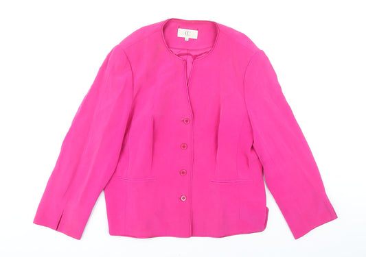 CC Womens Pink Jacket Blazer Size 16 Button
