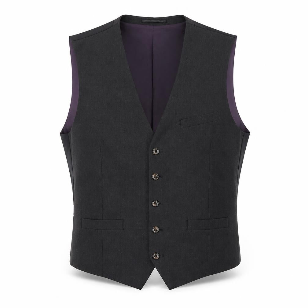 Fellini Mens Grey Polyester Jacket Suit Waistcoat Size 42 Regular