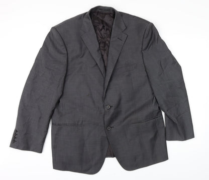 Additional front view of Autograph men’s grey wool jacket blazer, size 42, regular