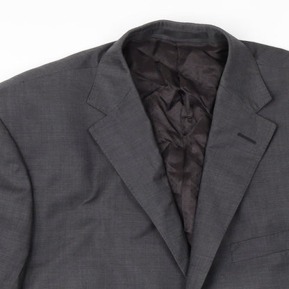 Close-up detail of Autograph men’s grey wool jacket blazer, size 42, regular