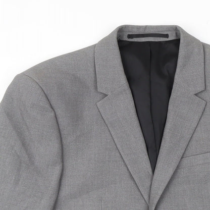 River Island Mens Grey Polyester Jacket Blazer Size 36 Regular