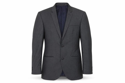 Next Mens Grey Striped Polyester Jacket Blazer Size 40 Regular