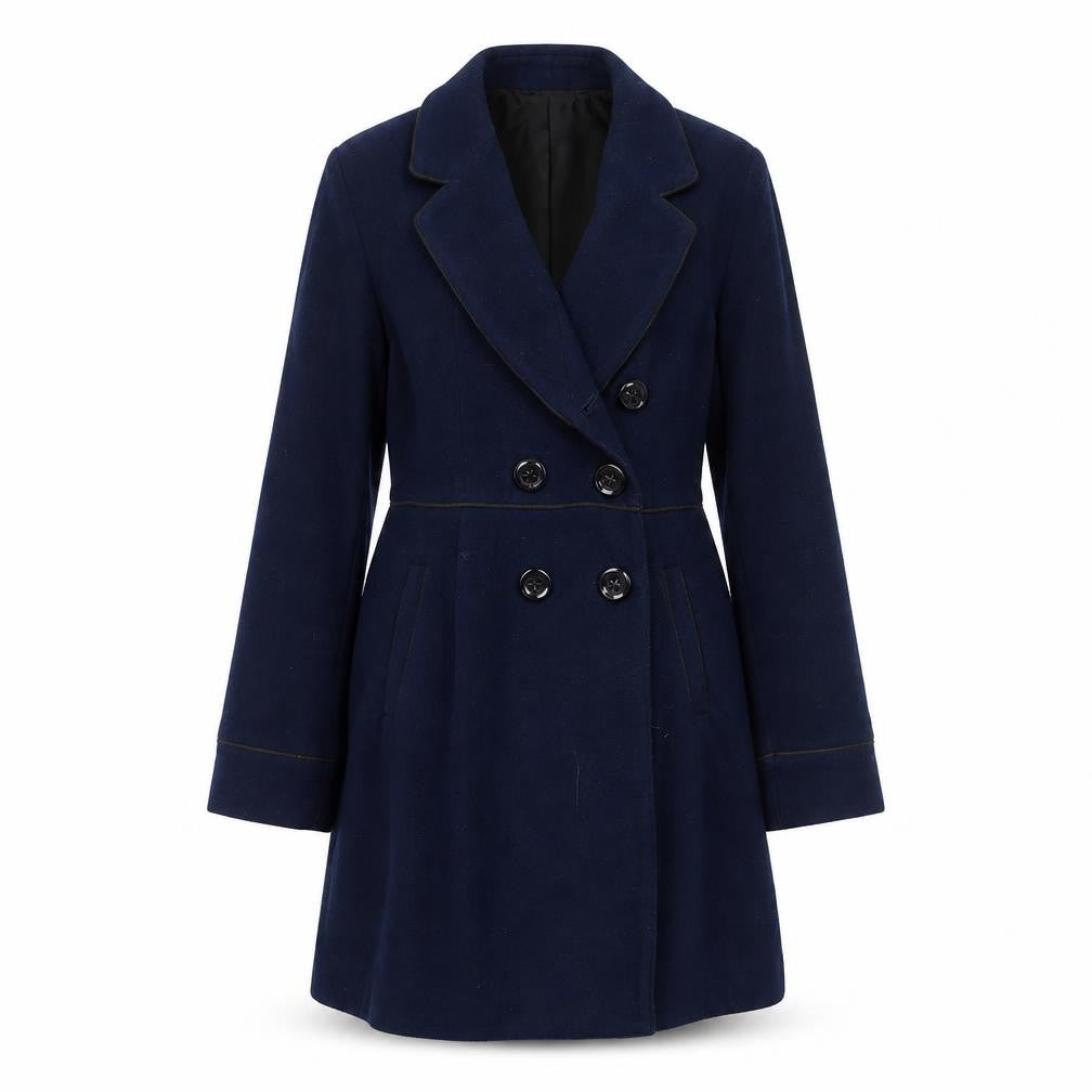 Yumi Womens Blue Overcoat Coat Size 12 Button