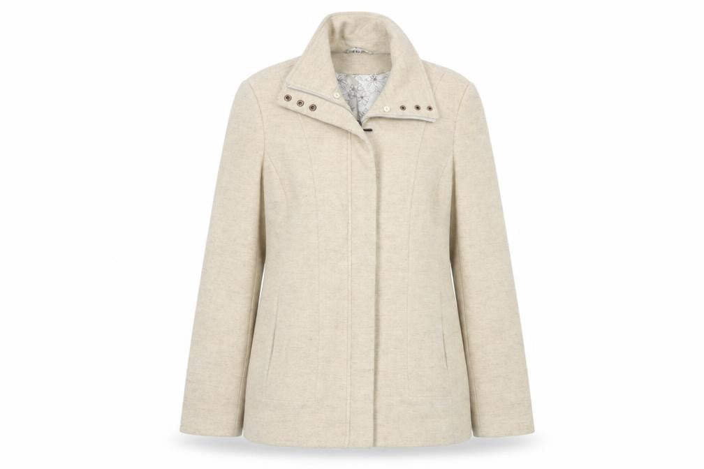 Klass Womens Beige Jacket Coat Size 12 Zip