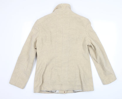Klass Womens Beige Jacket Coat Size 12 Zip