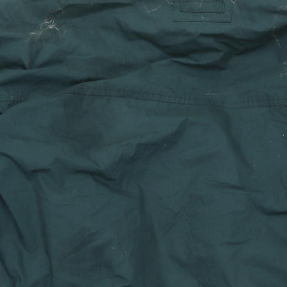 Brand and care label for C&A men’s green jacket, size M, zip