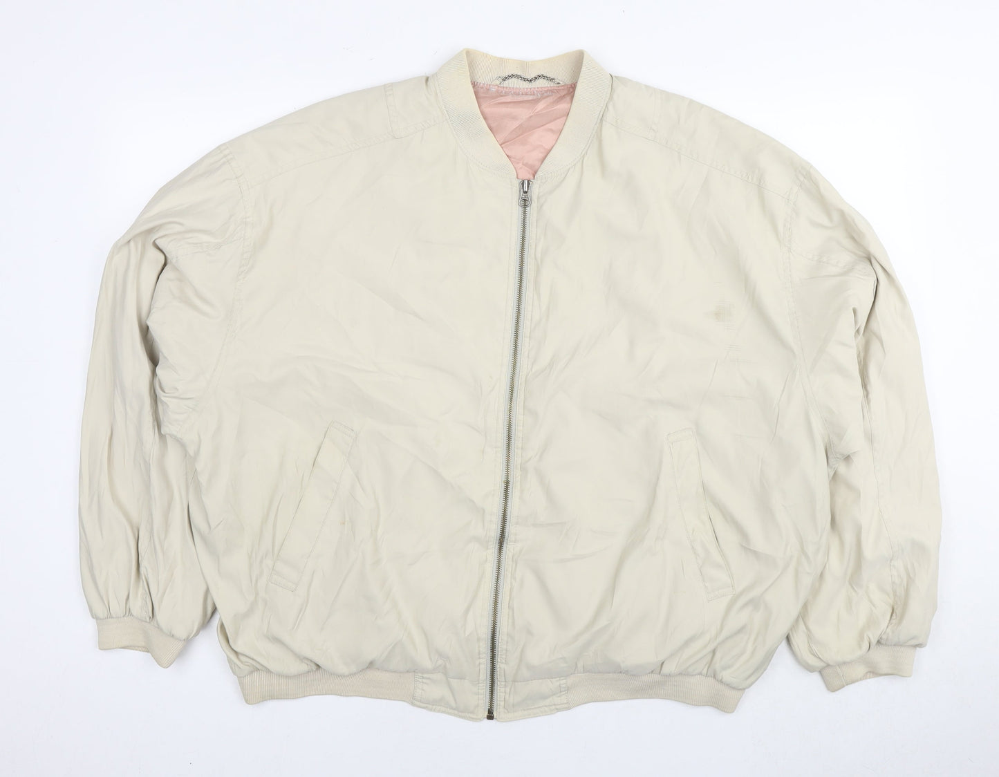 St Michael Mens Beige Bomber Jacket Jacket Size M Zip