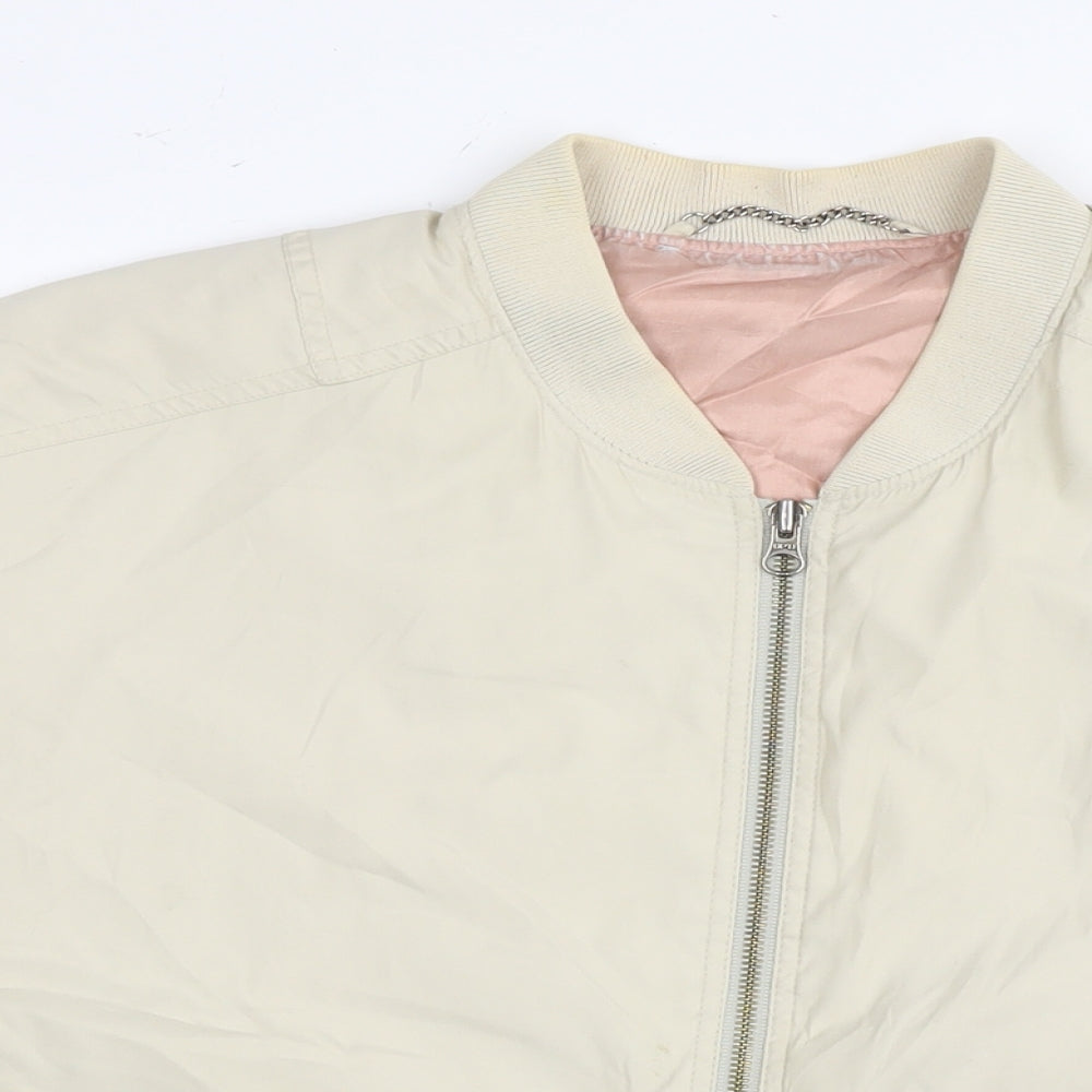 St Michael Mens Beige Bomber Jacket Jacket Size M Zip