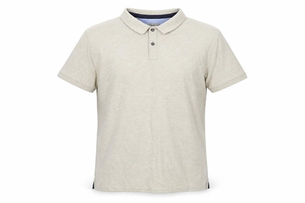 Marks & Spencer Mens Beige Cotton Polo Size L Collared Pullover