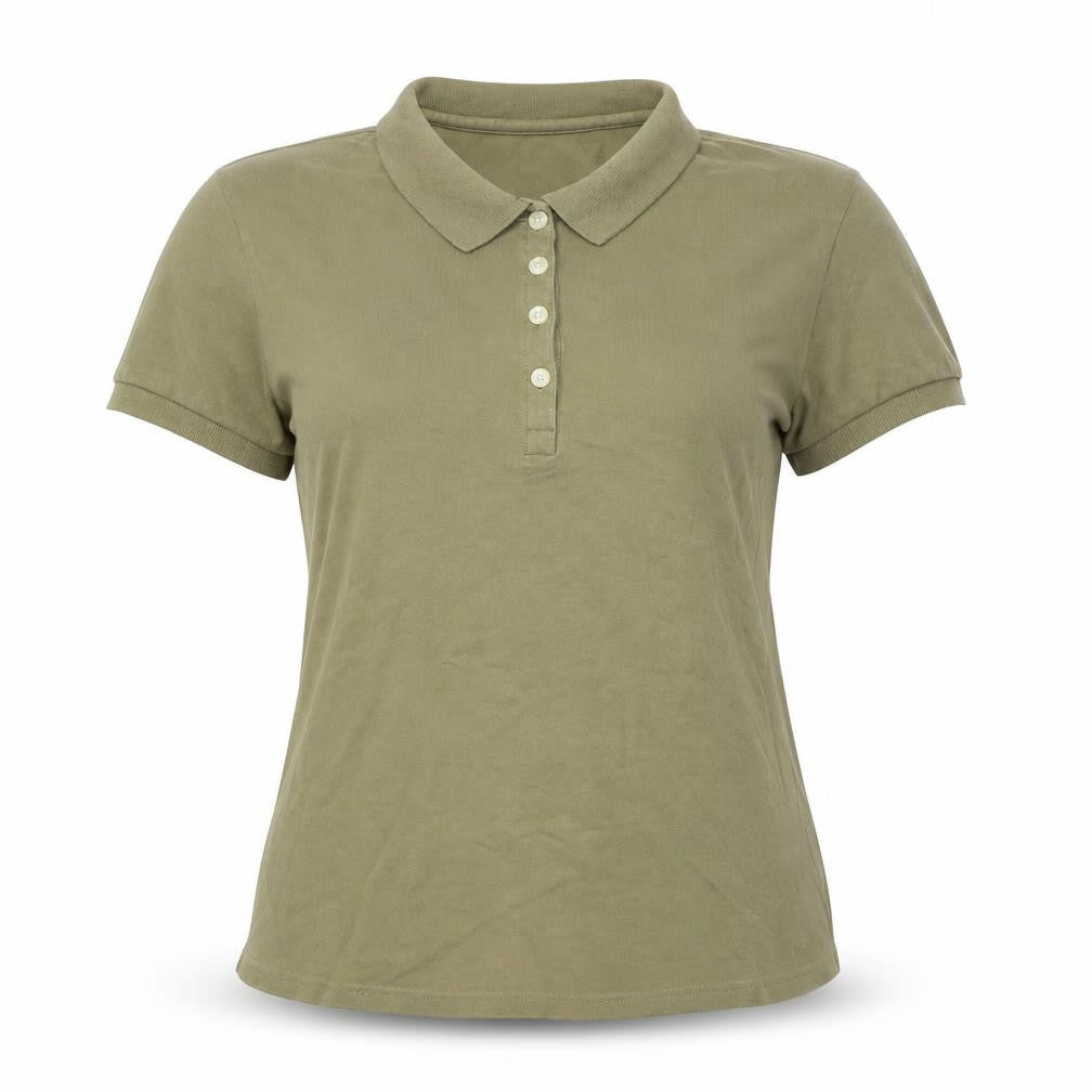 Gap Womens Green Cotton Basic Polo Size L Collared