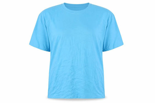 Marks and Spencer Womens Blue Cotton Basic T-Shirt Size L Round Neck
