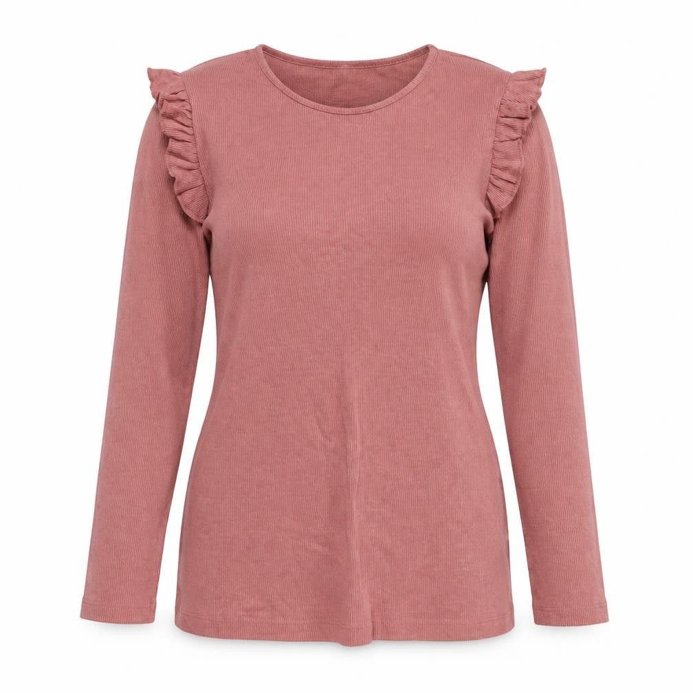 Red Herring Womens Beige Cotton Basic Blouse Size 14 Round Neck