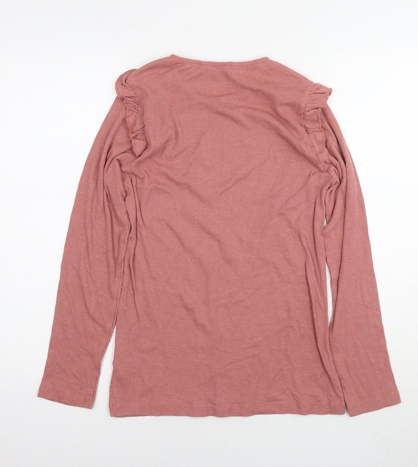 Red Herring Womens Beige Cotton Basic Blouse Size 14 Round Neck