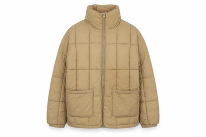 Topshop Womens Beige Quilted Jacket Size 6 Zip