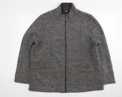 Marks & Spencer Womens Grey Jacket Size 18 Zip