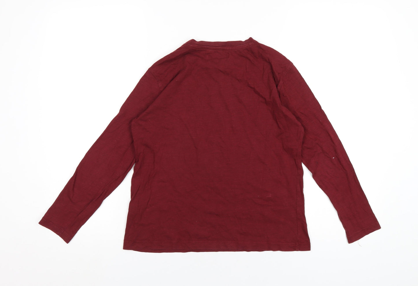 Zara Boys Red Cotton Basic T-Shirt Size 9 Years Round Neck Pullover