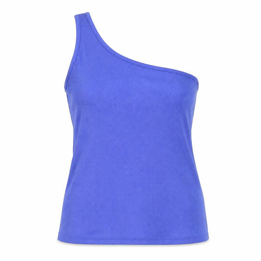 Marks and Spencer Womens Blue Cotton Basic Tank Size 18 One Shoulder